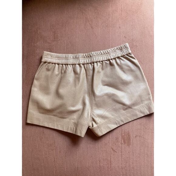 Tan Perforated LEATHER Lined Shorts - J Crew Collection - Size 2 - Picture 6 of 8